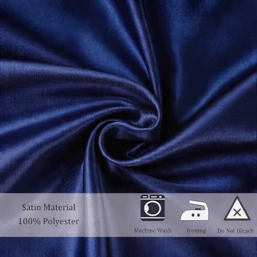 Navy Blue Satin Wedding Table Runners - 10 Pack, 12x108 Inches - Variation: Navy Blue / 10 pcs
