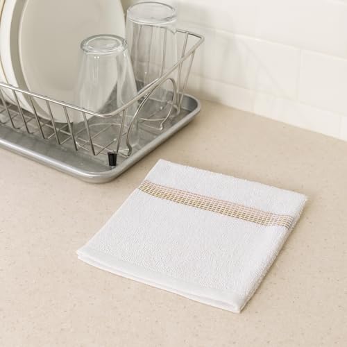 100% Cotton Washcloths - 12x12 in, Ultra-Absorbent, 10 Pack