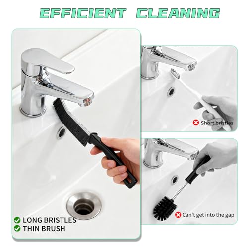 Hard Bristle Crevice Cleaning Brush - 6 Pack for Tight Spaces