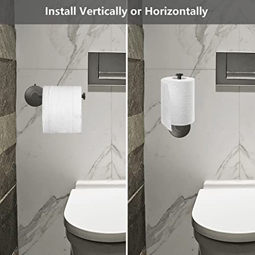 DGYB Black Suction Cup Toilet Paper Holder - No Drill, Rustproof Stainless Steel, 5.8 Inch