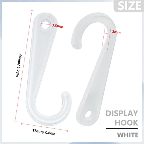 500 Pcs Clear J Hooks for Sock and Hat Display Hanger