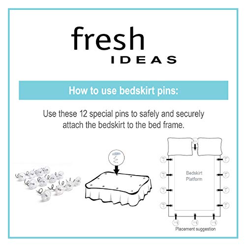 Bed Skirt Pins Set of 12 - Spiral Push Pins for Secure Hold