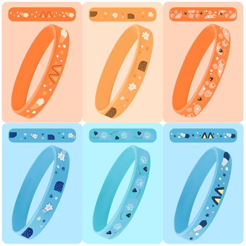 Blue Dog Theme Silicone Wristbands Set - 42 Pcs, Fun for Parties