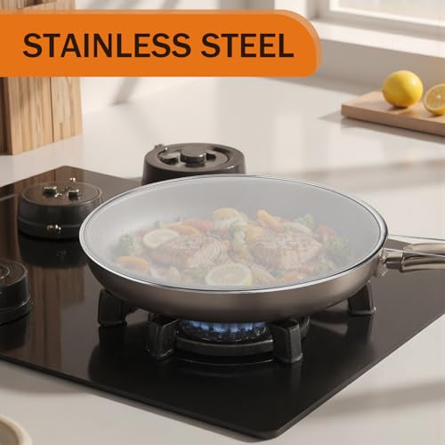 YOLCAR 13-Inch Stainless Steel Splatter Guard for Skillets & Pots