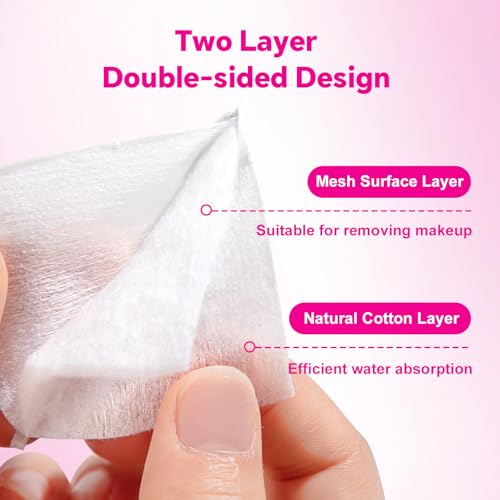 Nuline Medical Dual Effect Cotton Pads 475 Count for Face Cleansing