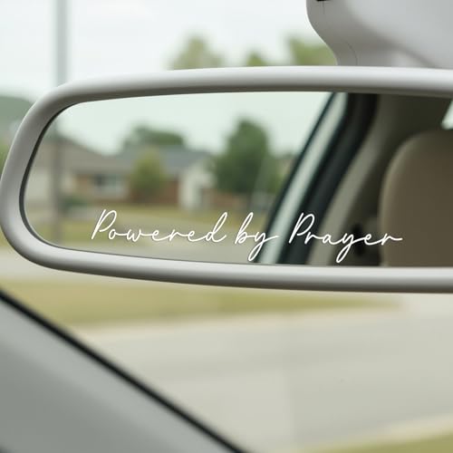 Powered by Prayer Vinyl Decal - 4 Inch Christian Sticker for Car & Laptop
