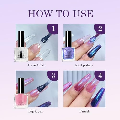 Yimart Holographic Chameleon Gel Nail Polish 7.5ml Sparkly Iridescent Chrome Glitter