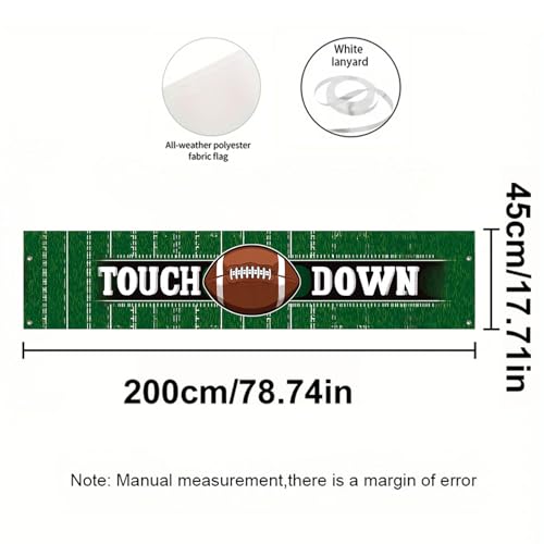 BlissYard Football Game Banner - Touchdown Stadium Decor 78x17