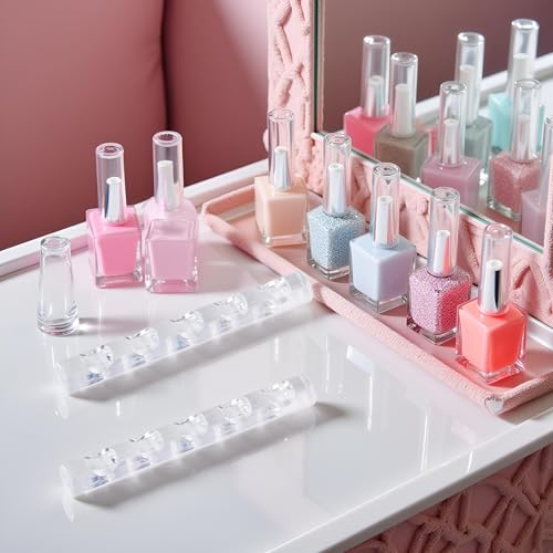 Czhotg 2-Pack Transparent Acrylic Nail Art Brush Holder and Stand for 5 Pens