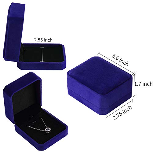 Lamoutor Velvet Jewelry Gift Box Set - 4 Pack (Red, Black, Blue, Coffee)
