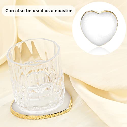 KALIONE Heart Resin Nail Art Palette with Gold Edge Mixing Board