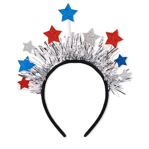 CIEHER 4th of July Patriotic Star Headband Red White and Blue
