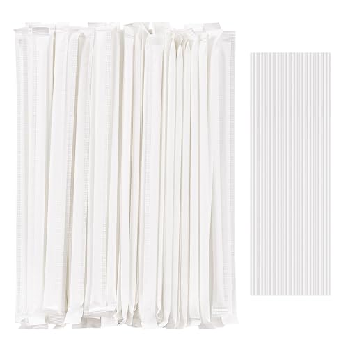 100 Individually Wrapped Clear Plastic Straws - BPA-Free Disposable Drinking Straws, 8.26" Long