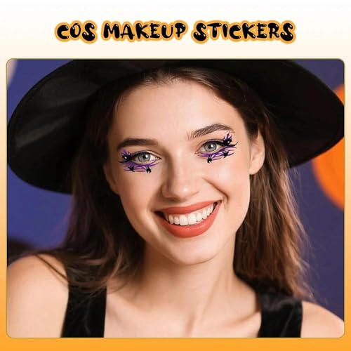 Ancnoz Halloween Eyeshadow Stickers Temporary Face Tattoos 4 Pairs