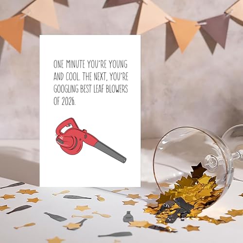 RPJIEKINXU Leaf Blower Birthday Card - Funny Humorous Greeting for All, Variation #3