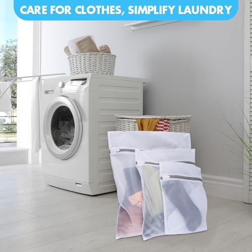 VUEKYN Fine Mesh Laundry Bags for Delicates 3-Pack - Assorted Sizes, Durable Garment Wash Bags