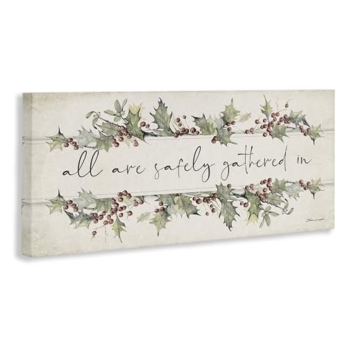 Christmas Holiday Phrase Canvas Wall Art 17x40 Inches Ready to Hang