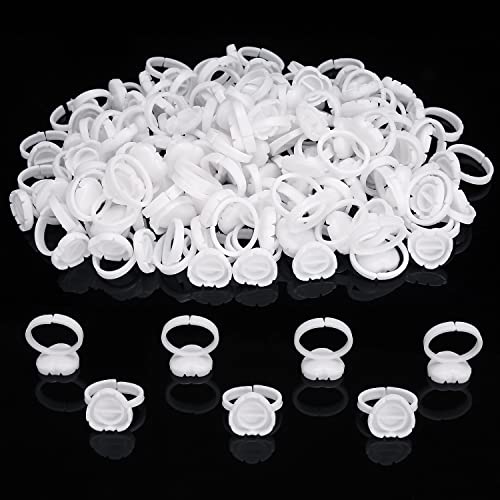 Limko Eyelash Extension Glue Rings - 100PCS White Disposable Cups