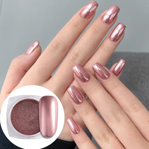 FSpronail Chrome Nail Powder Set 6-Color Metallic Mirror Glitter Pigment Kit with Brushes