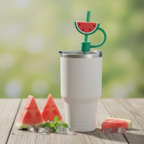 Watermelon Silicone Straw Caps - 10mm Reusable Covers for Straws
