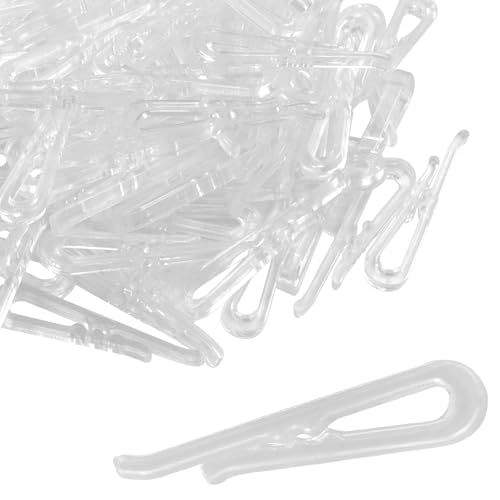 Zorveiio 300pcs Clear Plastic U-Shape Alligator Clips - Durable Fabric Fasteners