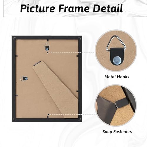 YCCXBW 8x10 Picture Frame with Mat for 4x6 & 5x7 Photos - Black