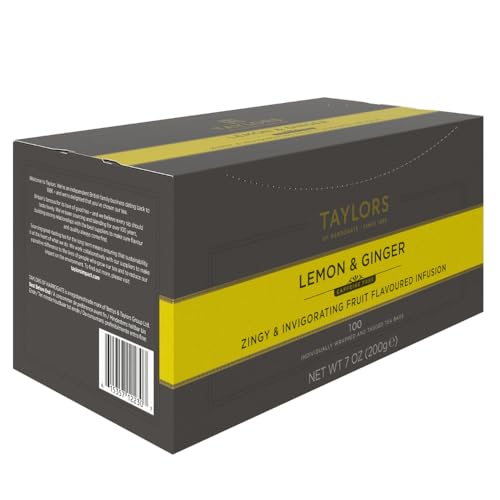 Taylors of Harrogate Lemon & Ginger Herbal Tea Bags, 100ct