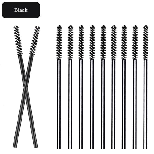 GUMIKE 50 Pcs Disposable Eyelash Mascara Wands and Mini Brushes - Black