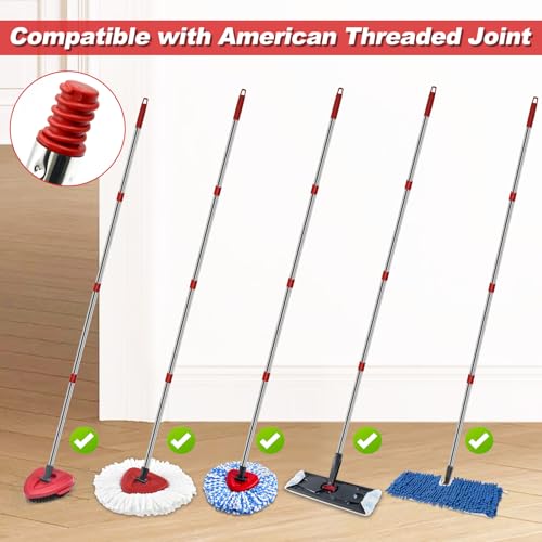 4-Section Adjustable Mop Handle for O Cedar Spin Mop - American Screw Joint