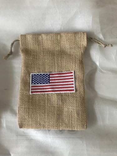 Patriotic Jute Burlap Drawstring Bag - Versatile Gift Pouch