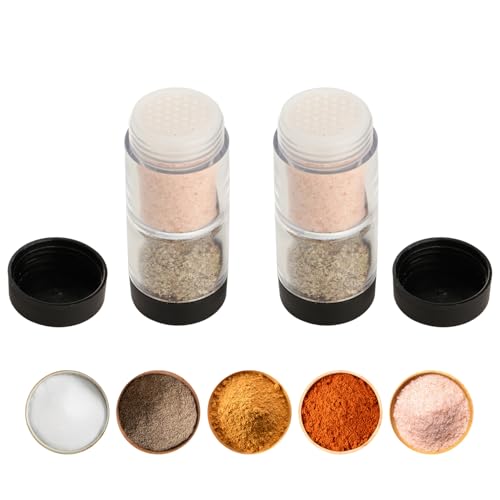 Sunmei 2-Pack Salt & Pepper Shaker Set - Moisture Proof, Airtight, Portable for Camping & Outdoors