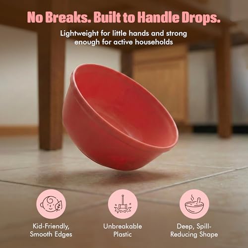 MASTERCOOK Bright Plastic Bowls Set of 6 – 15oz Multipurpose Salad & Pasta Bowls