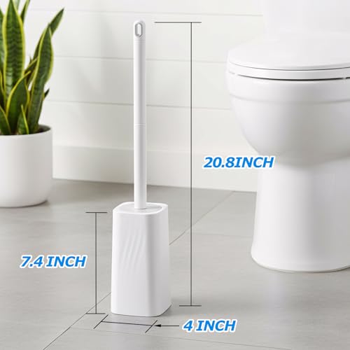 FORASTO Toilet Bowl Brush and Holder Set - Splash Proof & Space Efficient