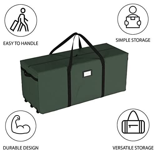 Christmas Tree Storage Bag with Wheels - Green, 59 x 21.75 x 24.5 Inches