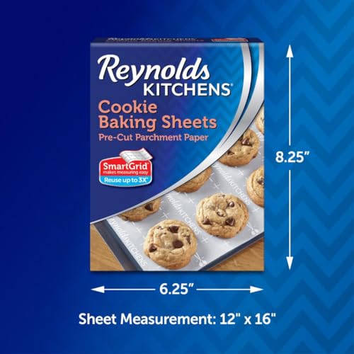Reynolds Cookie Baking Sheets, 22 Count (Pack of 2) – Non-Stick Parchment Paper, 12x16 in, Oven-Safe