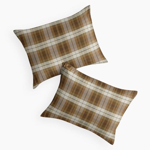 Wake In Cloud Plaid Pillow Cases Set - Tartan Check Design, 20x26"