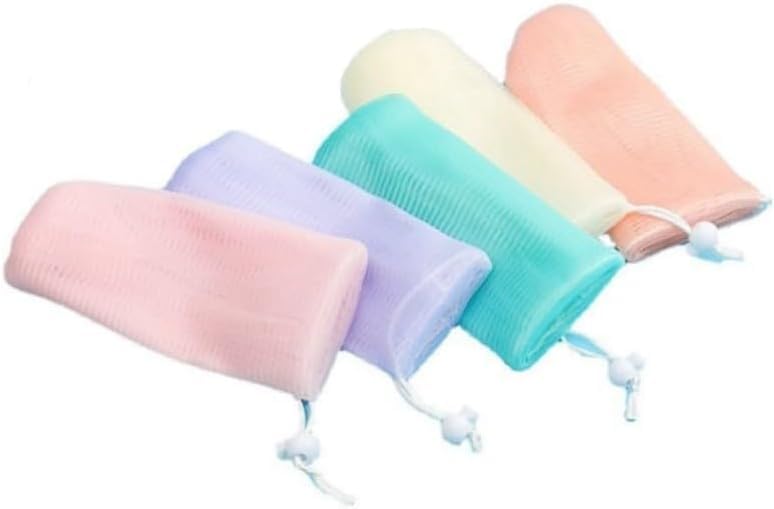 Exfoliating Mesh Soap Pouch 5-Pack - Bubble Foaming Net Bags
