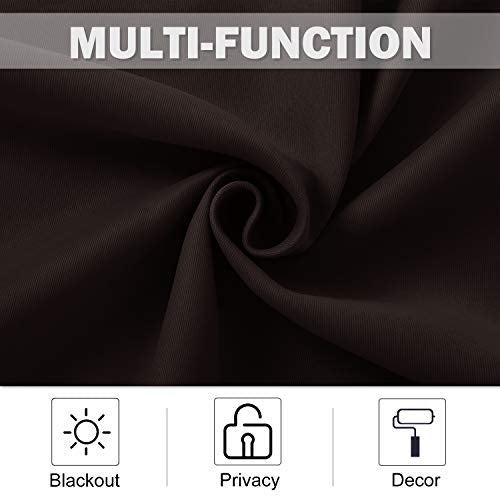 NICETOWN Toffee Brown Blackout Curtains - 42" x 36" (Pack of 2)