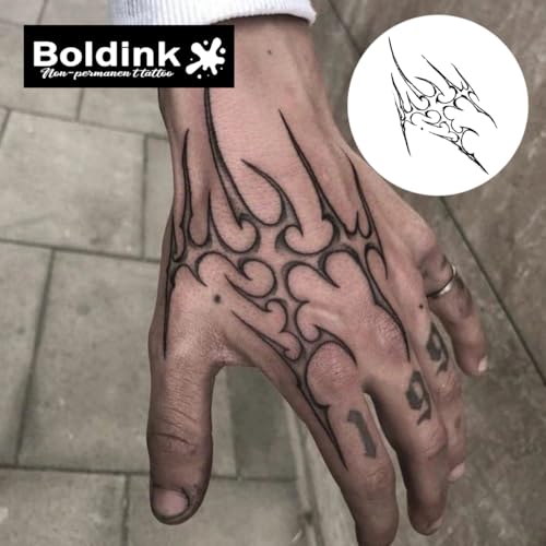 Boldink Abstract Tribal Flame Semi-Permanent Temporary Tattoo