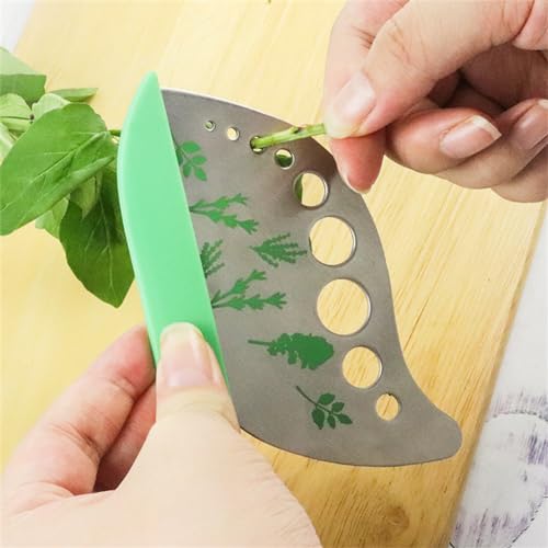 EYAKEG Stainless Steel Herb Stripper Tool with 9 Holes and Cutting Edge