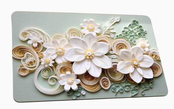 Light Green 3D Floral Non-Slip Bathroom Mat, 17.7" x 27.6"