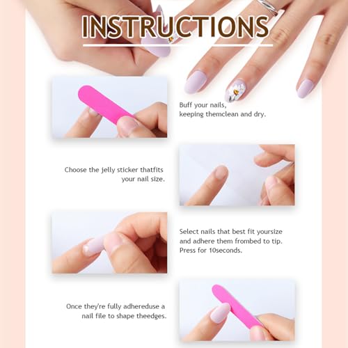 Sutaozhi Pink Flower Press On Nails Medium Almond Cherry Blossom Acrylic False Nails