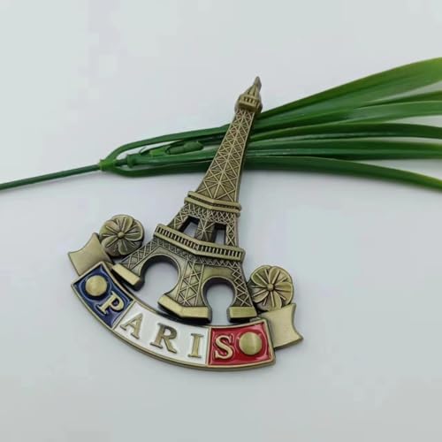 Bronze 3D Metal Eiffel Tower Refrigerator Magnet Paris Souvenir Decor