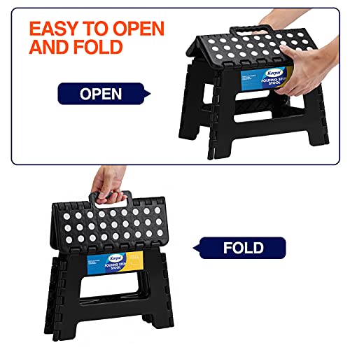 Korpai 9-Inch Folding Step Stool for Adults & Kids, Portable Non-Slip Stool