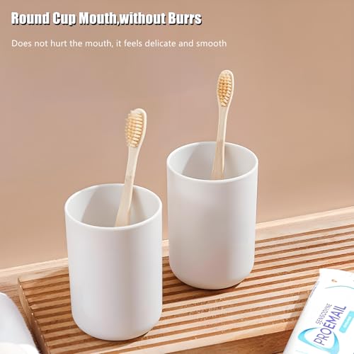 HUAMIAODI 2-Piece Bathroom Toothbrush Holder Tumbler Set, 300ml Plastic Cups