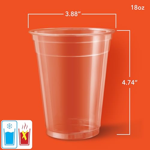 Hefty Party Perfect Clear Plastic Cups, 18oz, 28 Count - Shatter-Resistant