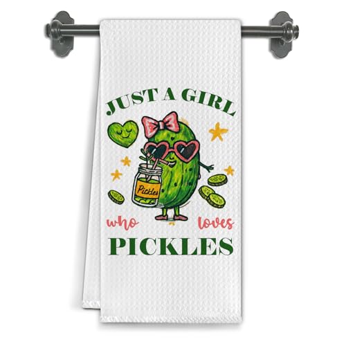 Funny Pickle Kitchen Towel - 16x24 Inch Microfiber Hand Towel