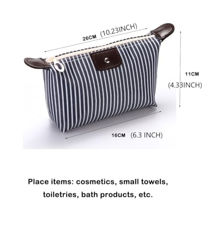 THTAJ 2 Pack Waterproof Nylon Travel Makeup Bag and Toiletry Pouch