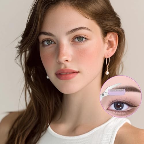 Eyebrow Trimming Scissors with Comb 6-Piece Set - Stainless Steel Brow Trimmer