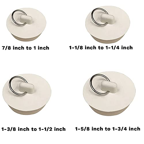 CICITOYWO Drain Stopper Set - 4 Rubber Plugs for Sinks & Bathtubs